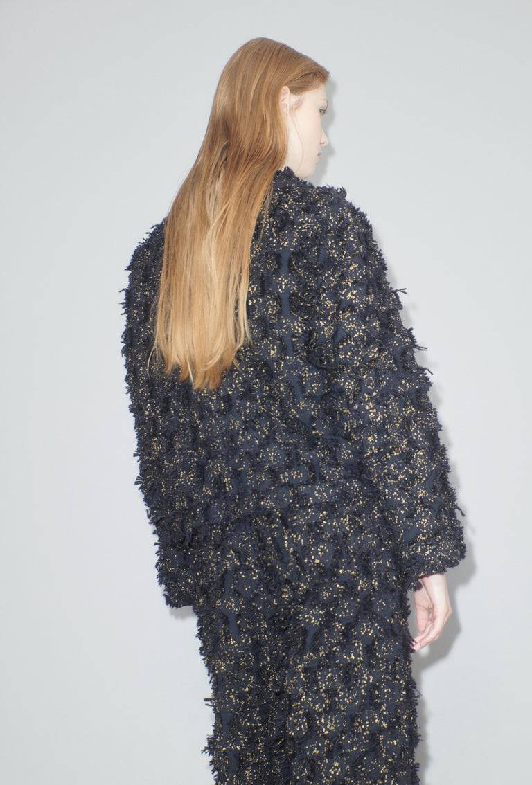 Odeeh Gold Sprinkled Fringes Jacke, Midnight