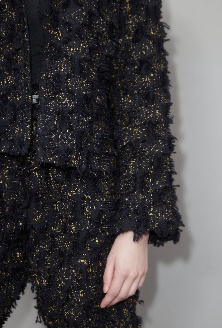 Odeeh Gold Sprinkled Fringes Jacke, Midnight