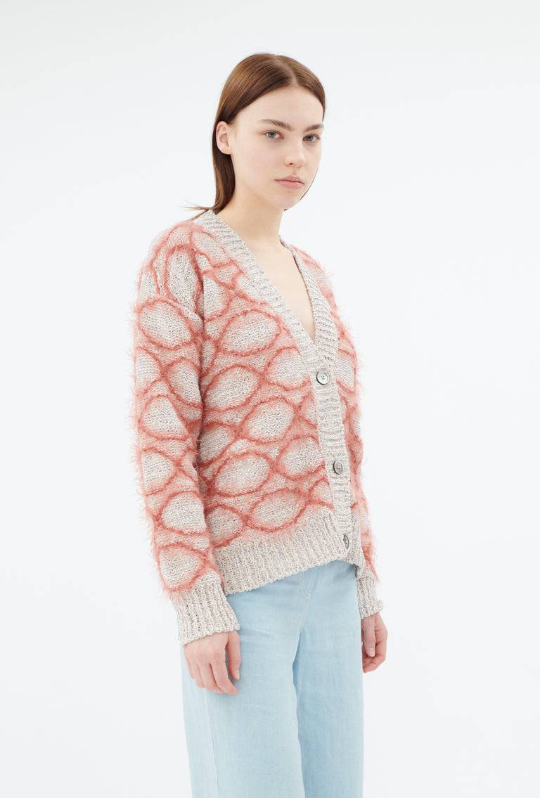 Odeeh Hairy Moulinè Cardigan, Basket