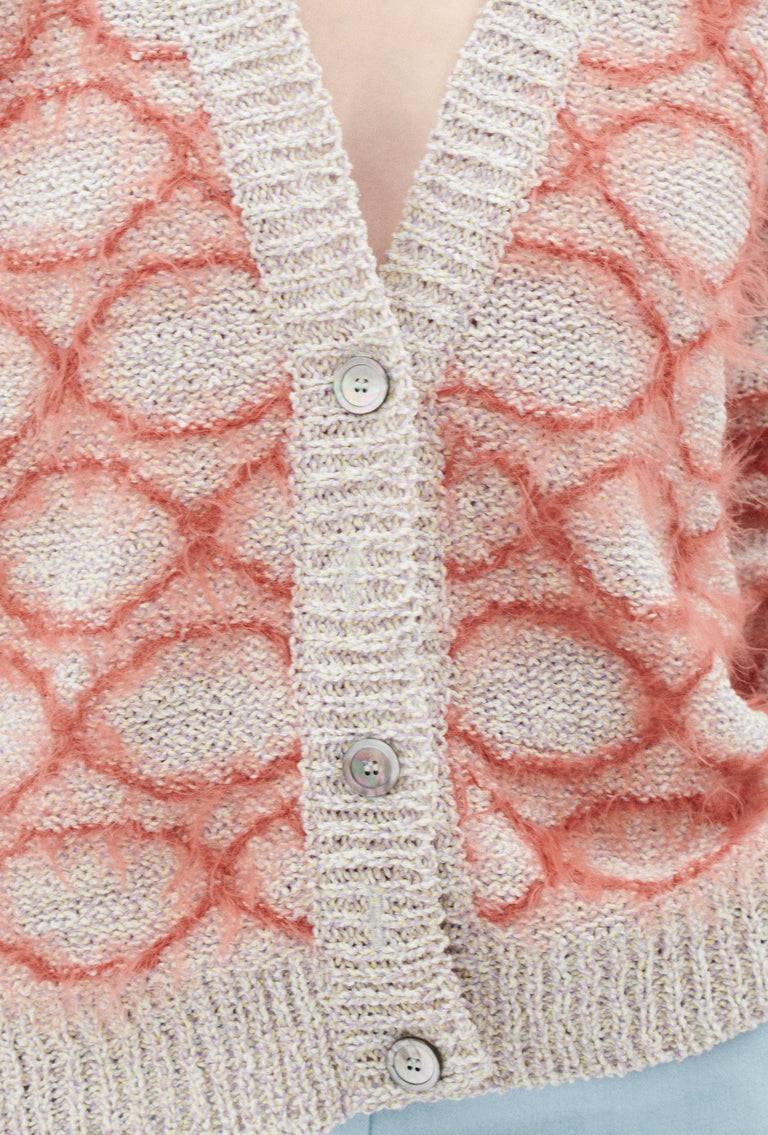 Odeeh Hairy Moulinè Cardigan, Basket