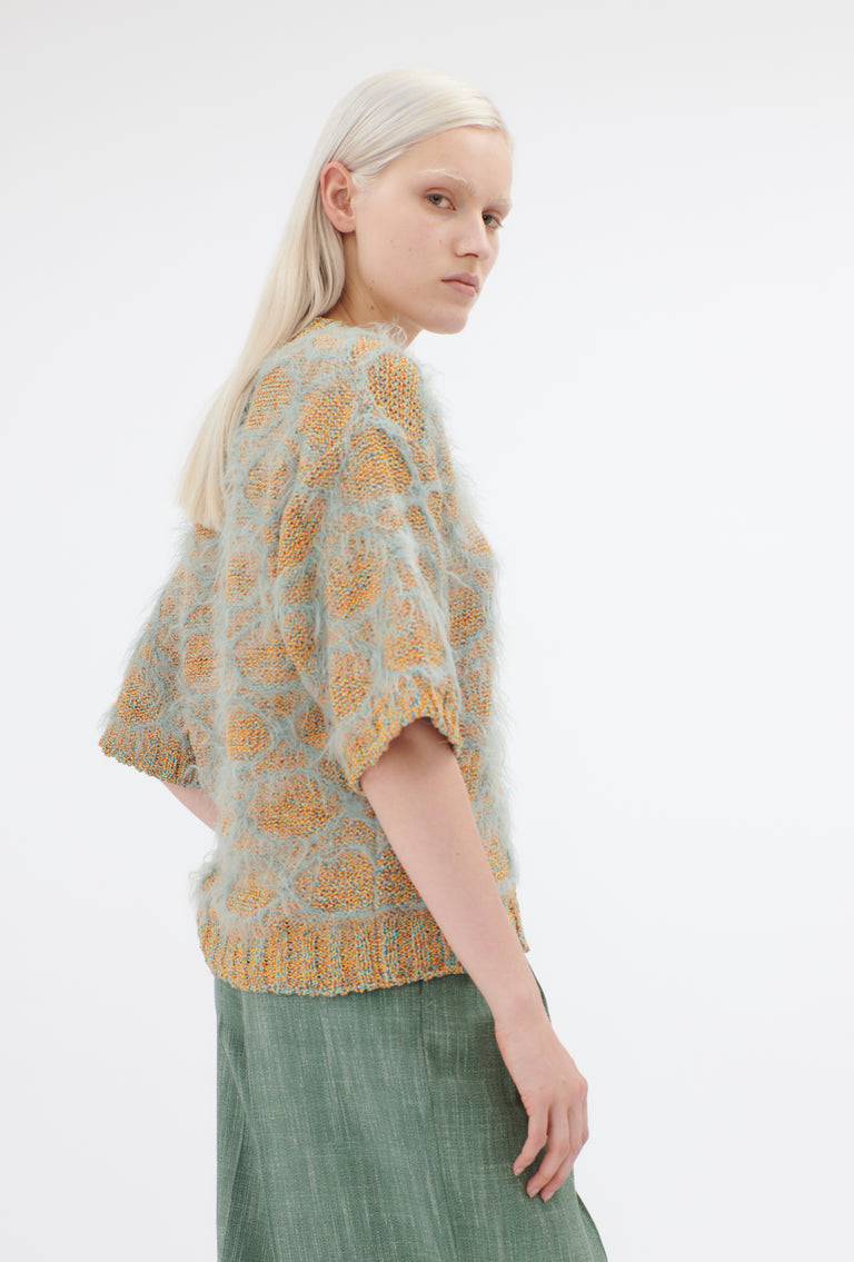 Odeeh Hairy Moulinè Pullover, French Green