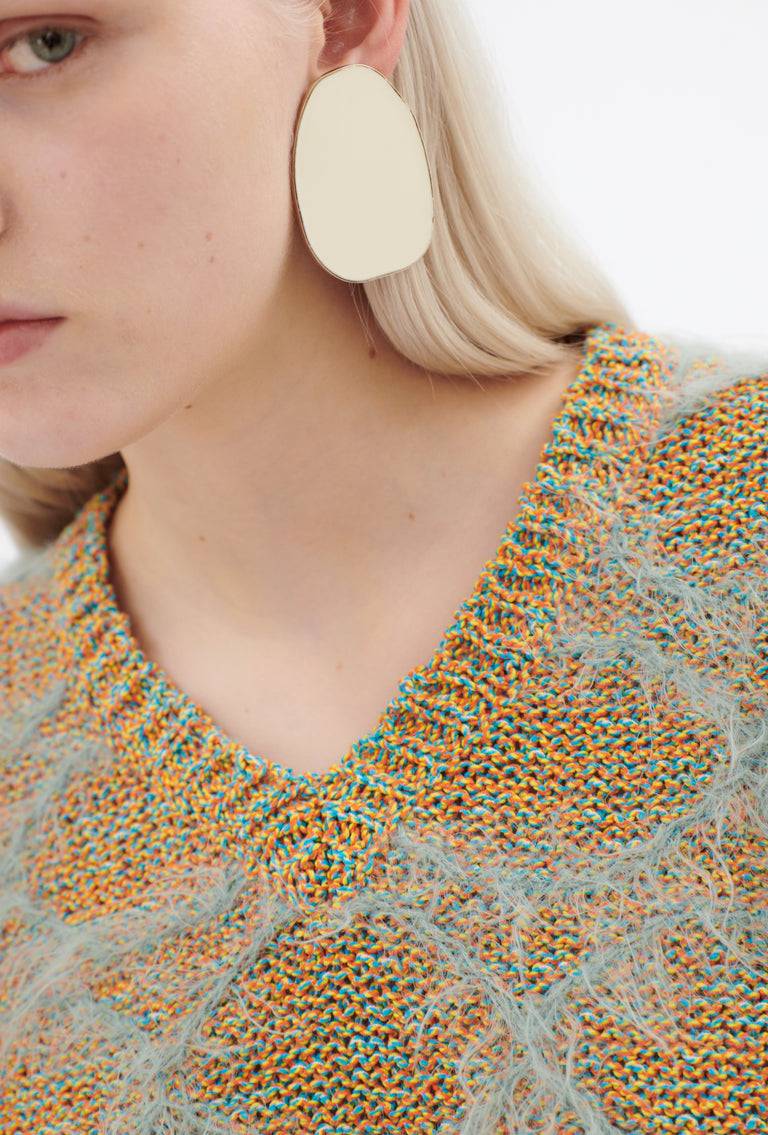 Odeeh Hairy Moulinè Pullover, French Green