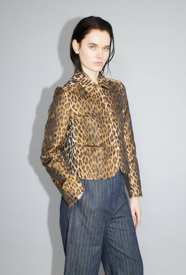 Odeeh Leopard Jaquard Jacke, Hazelnut