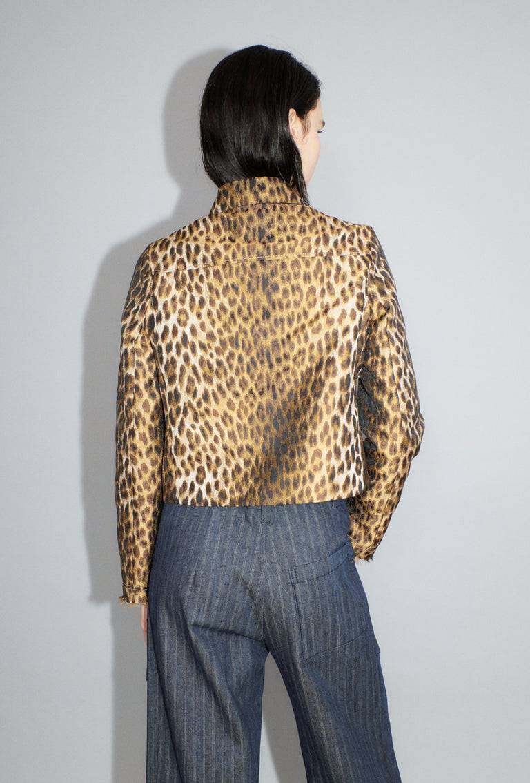 Odeeh Leopard Jaquard Jacke, Hazelnut
