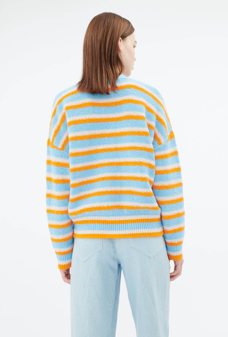 Odeeh Lido Stripe Cardigan, Himmelblau