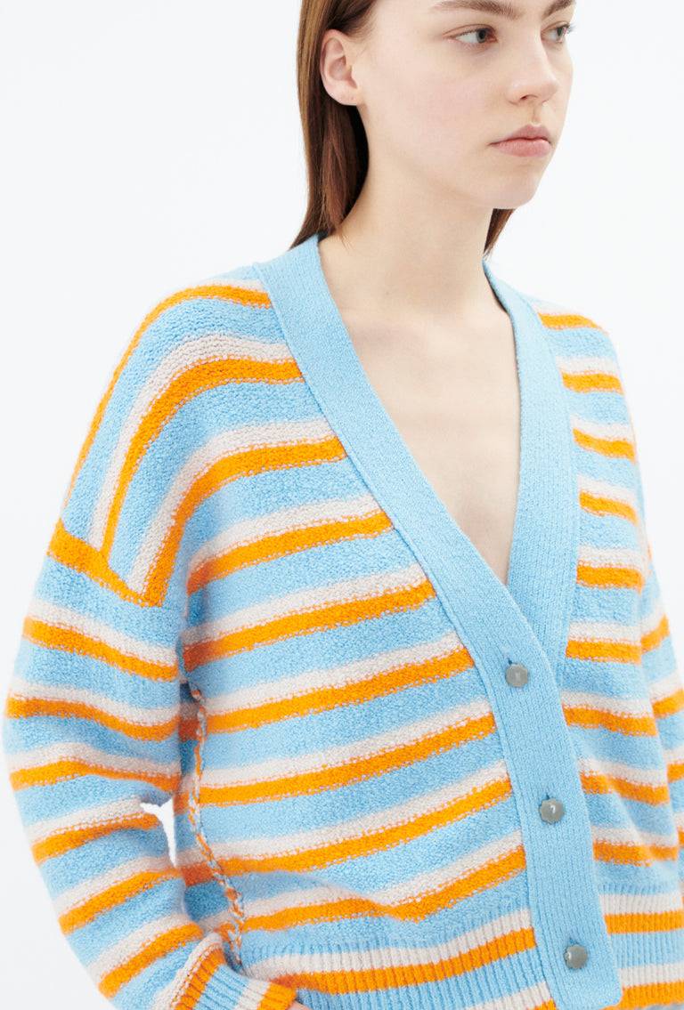 Odeeh Lido Stripe Cardigan, Himmelblau