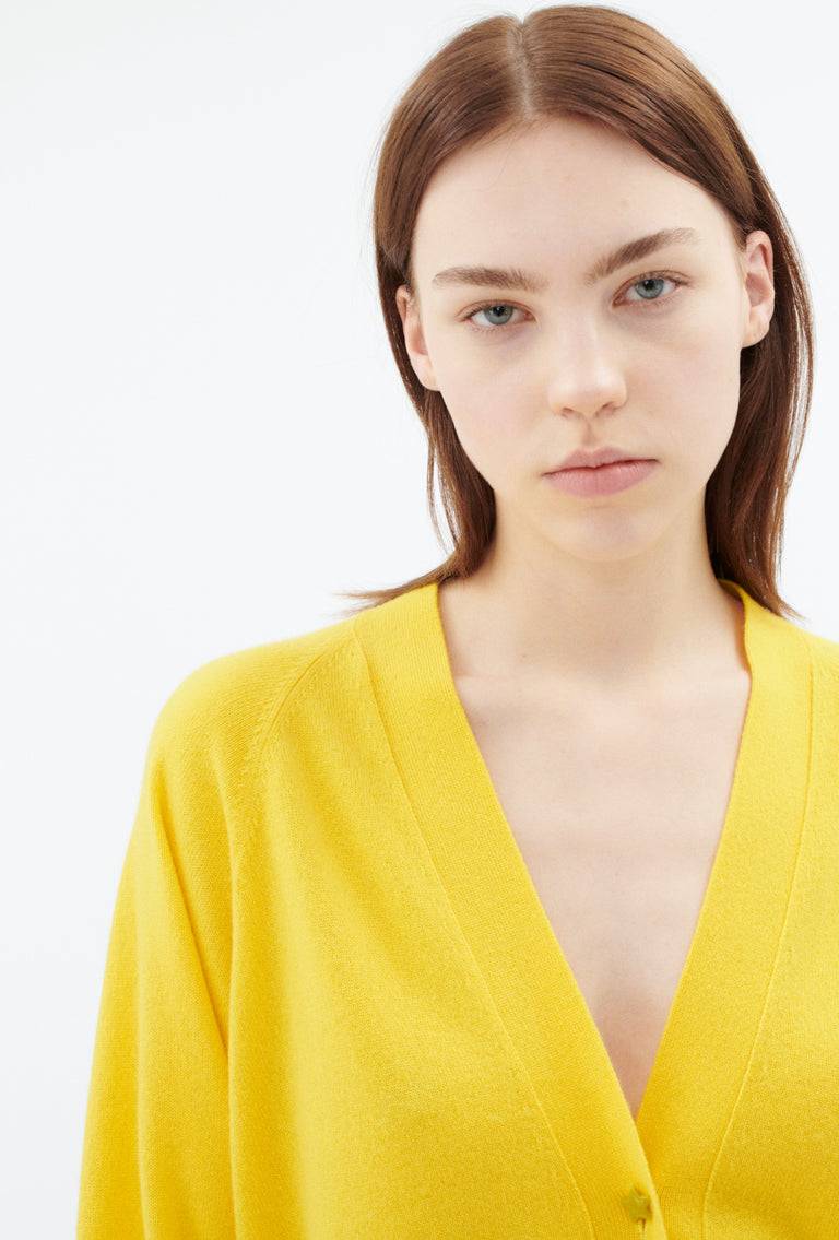 Odeeh Light Cashmere Cardigan, Canary Yellow
