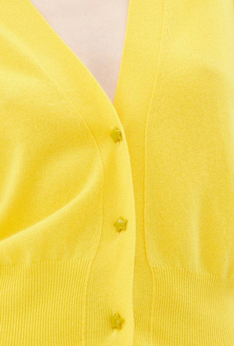 Odeeh Light Cashmere Cardigan, Canary Yellow