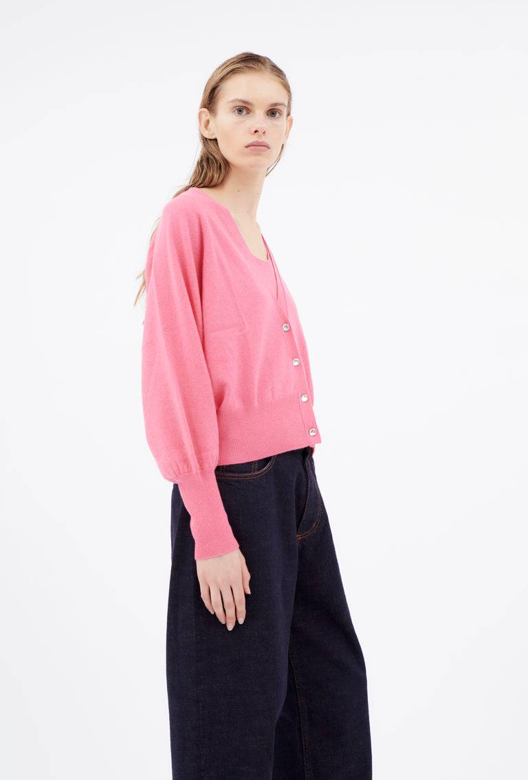 Odeeh Light Cashmere Cardigan, Candy