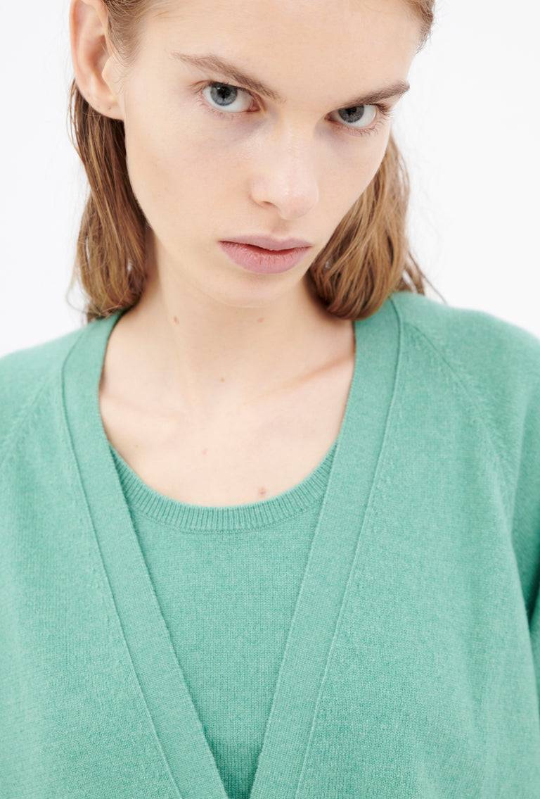 Odeeh Light Cashmere Cardigan, Mermaid Green