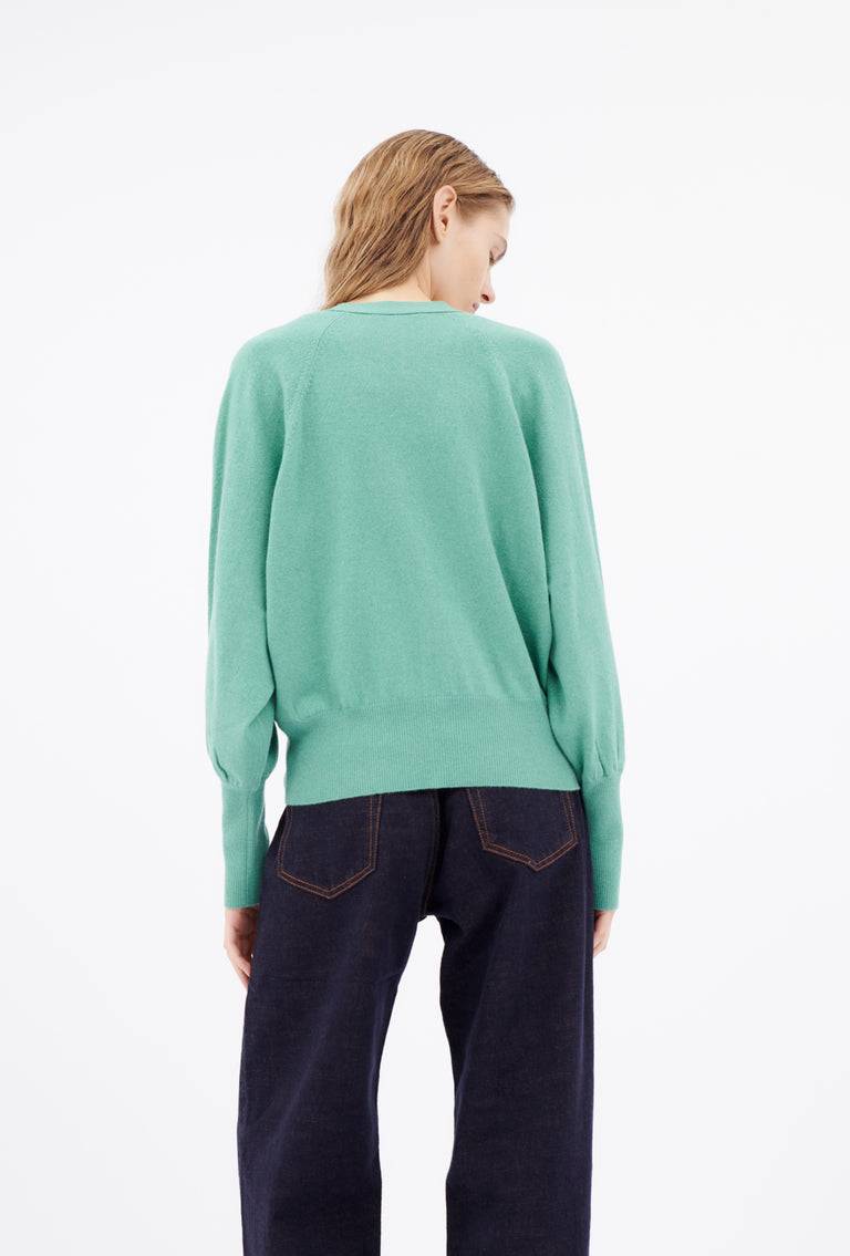Odeeh Light Cashmere Cardigan, Mermaid Green