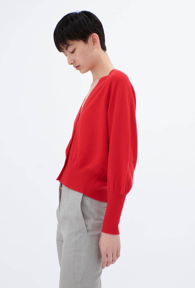 Odeeh Light Cashmere Knit Cardigan, True Red