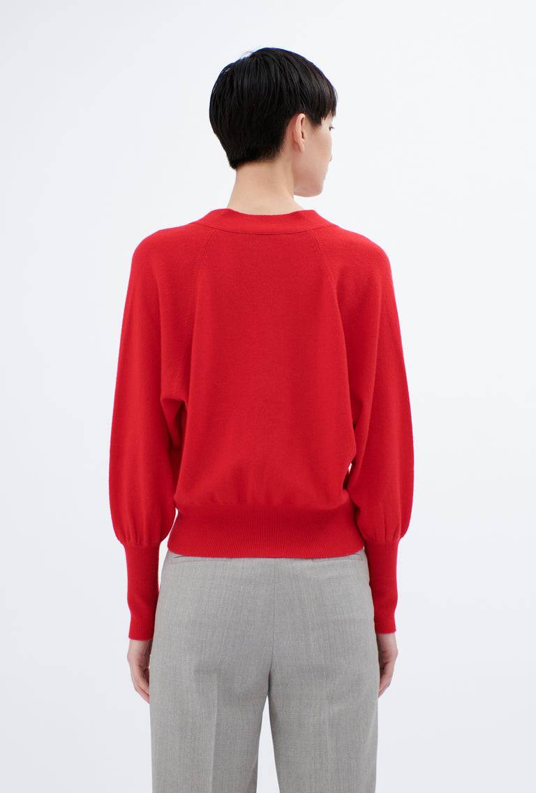 Odeeh Light Cashmere Knit Cardigan, True Red