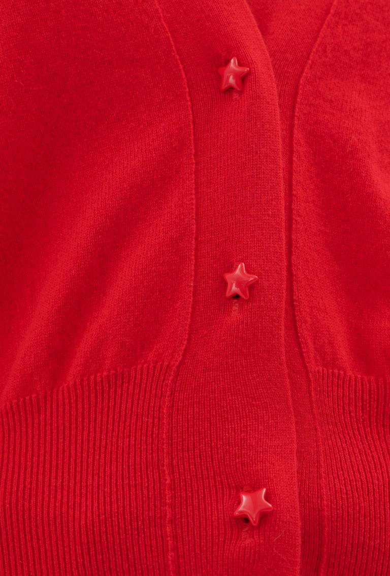 Odeeh Light Cashmere Knit Cardigan, True Red