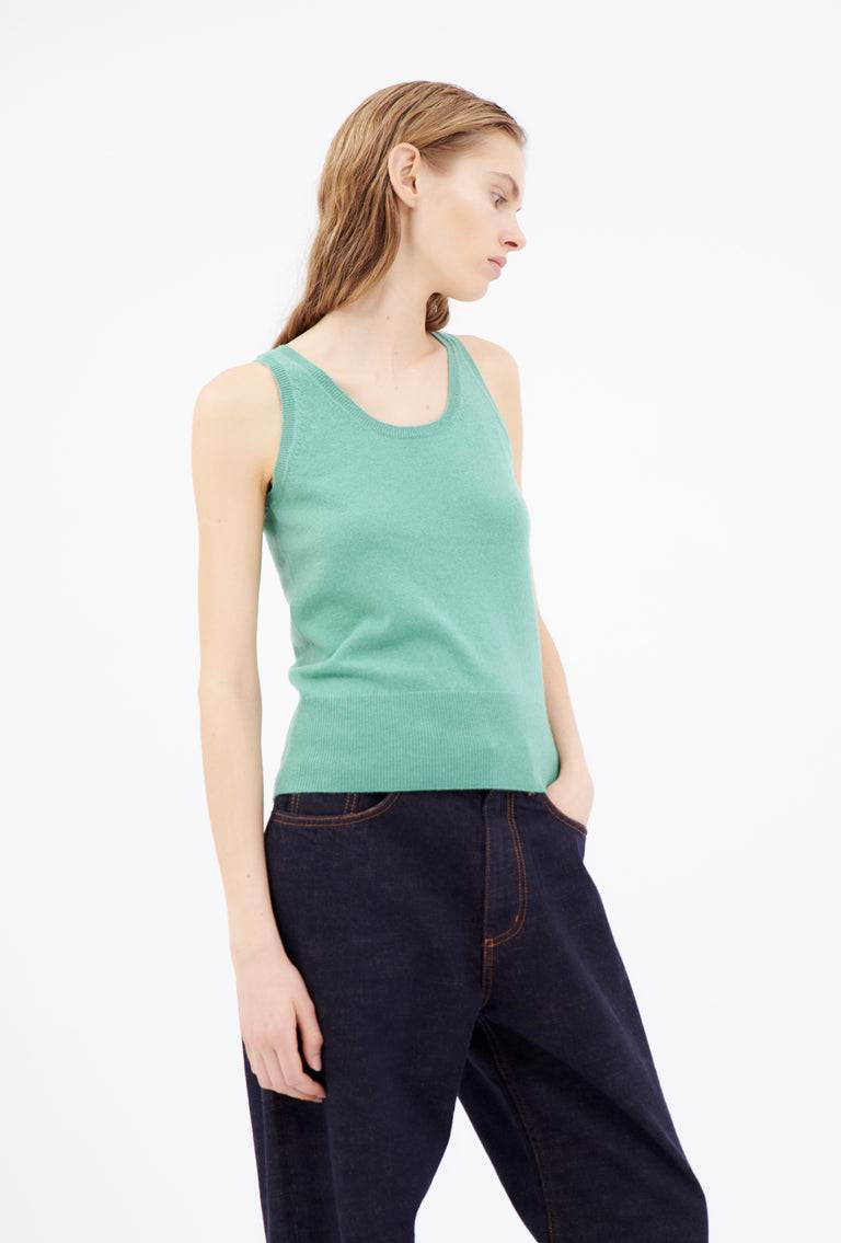 Odeeh Light Cashmere Top, Mermaid Green