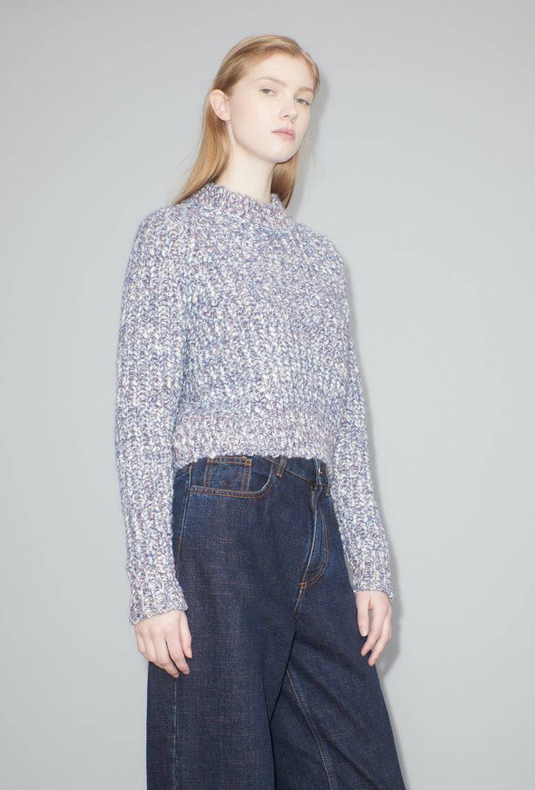 Odeeh Marbled Alpaca Wool Pullover, Light Mauve
