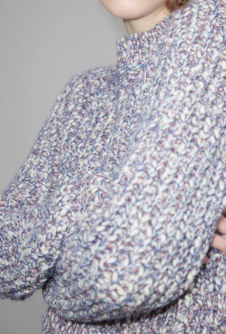 Odeeh Marbled Alpaca Wool Pullover, Light Mauve