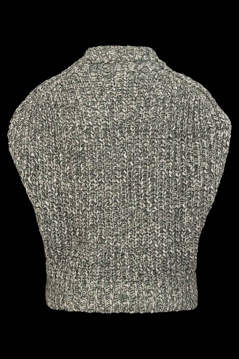 Odeeh Marbled Alpaca Wool Pullunder, Verdigris