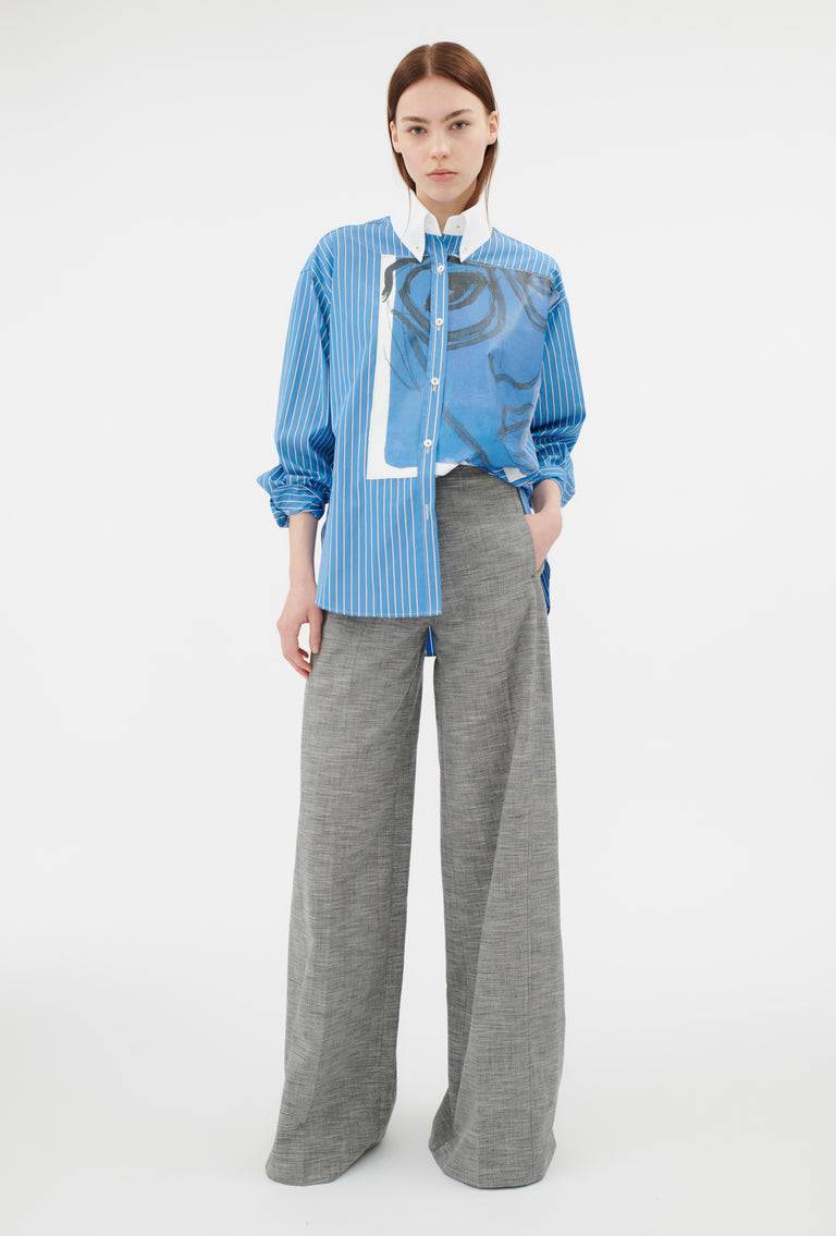 Odeeh Men's Stripe Bluse, Capri Blue