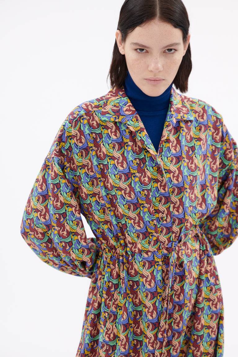 Odeeh Mermaids Heavy Crepe De Chine Kleid, Laguna