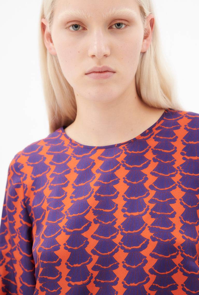 Odeeh Mini Drapings Bluse, Mandarin