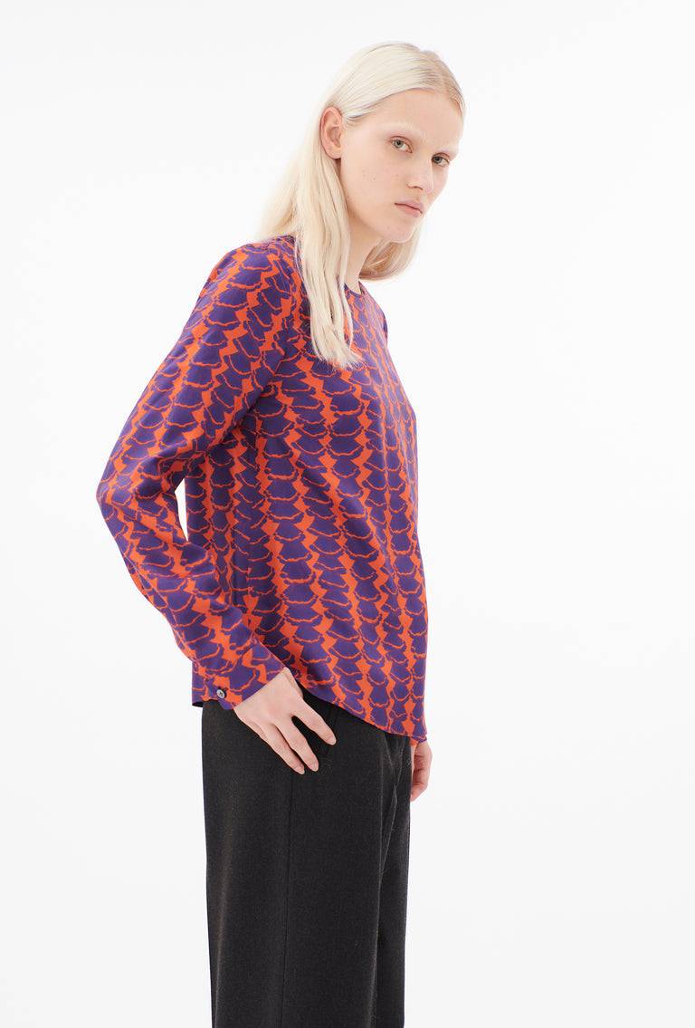 Odeeh Mini Drapings Bluse, Mandarin