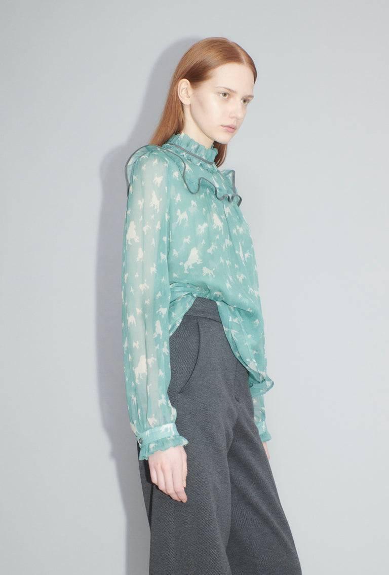 Odeeh Mini Poodles Bluse, Sea Green