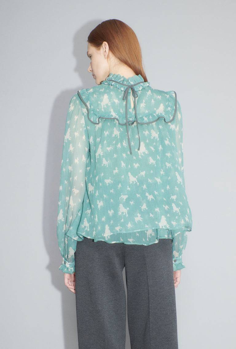 Odeeh Mini Poodles Bluse, Sea Green