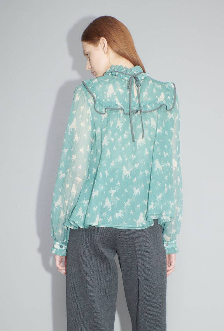 Odeeh Mini Poodles Bluse, Sea Green