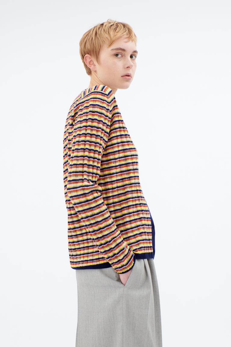 Odeeh Multicolor Stripe Cardigan, Ink