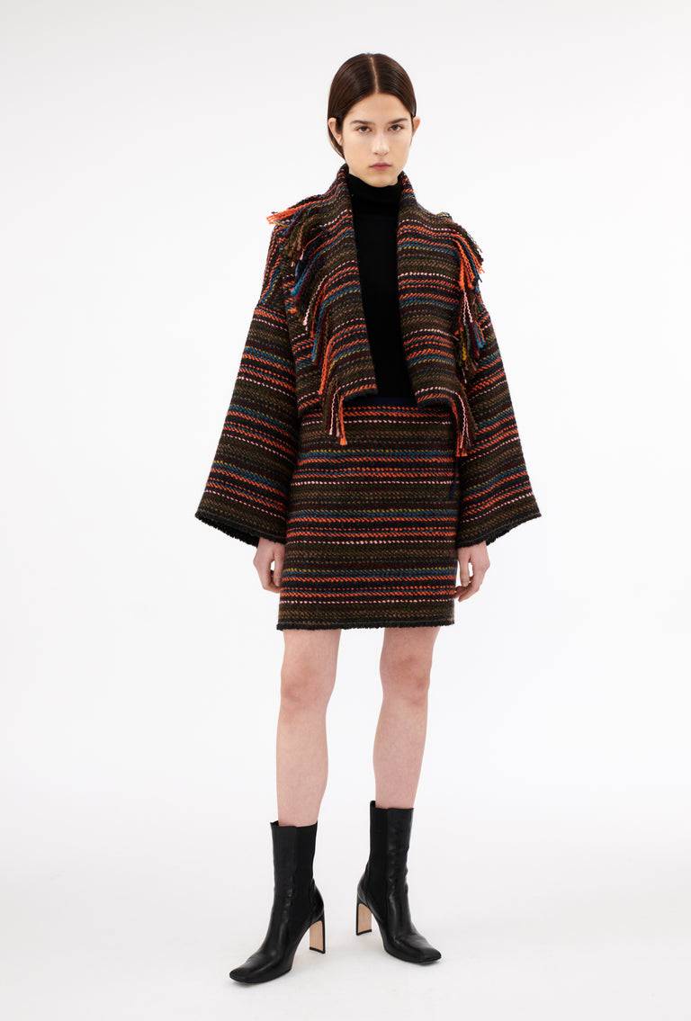 Odeeh Multicolor Stripe Jacke, Charcoal