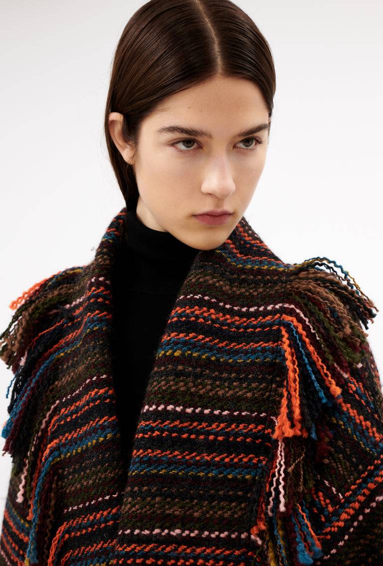 Odeeh Multicolor Stripe Jacke, Charcoal