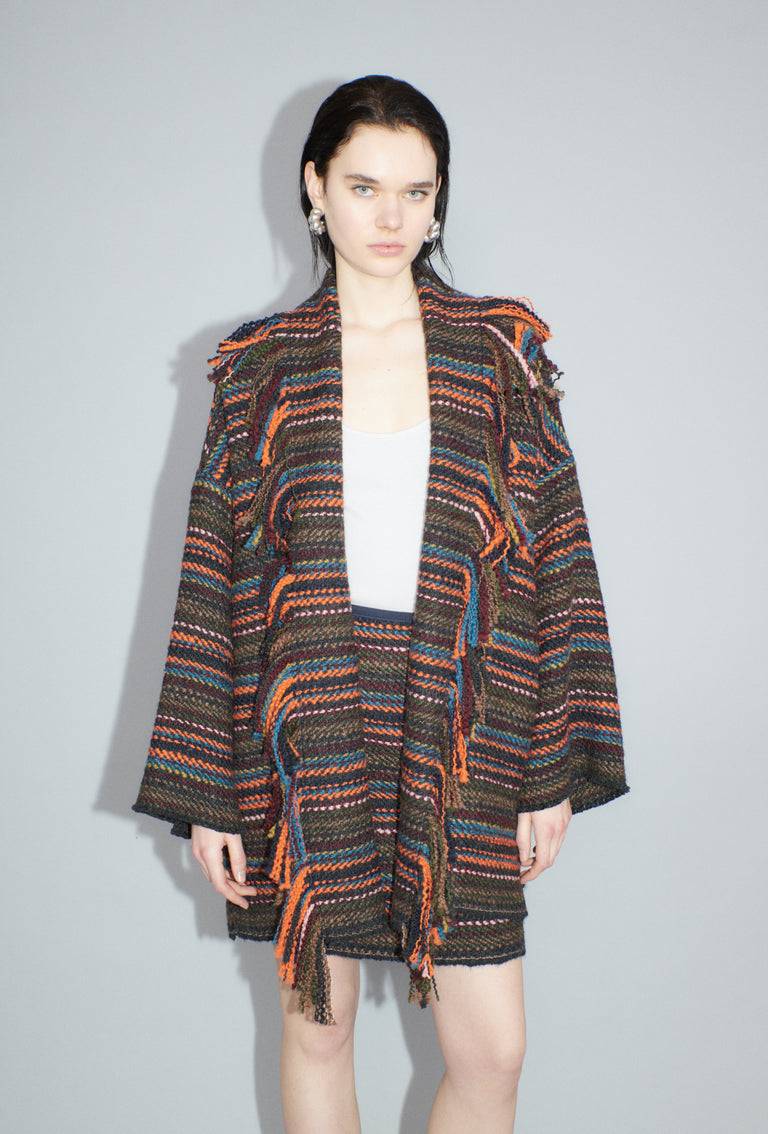 Odeeh Multicolor Stripe Jacke, Charcoal