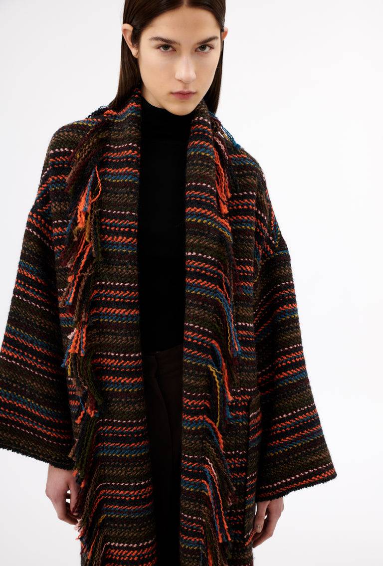 Odeeh Multicolor Stripe Mantel, Charcoal