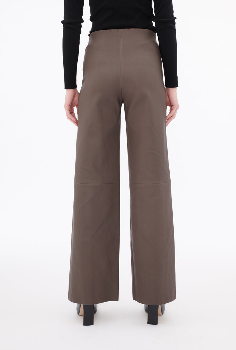 Odeeh Nappa Stretch Lederhose, Olive-brown