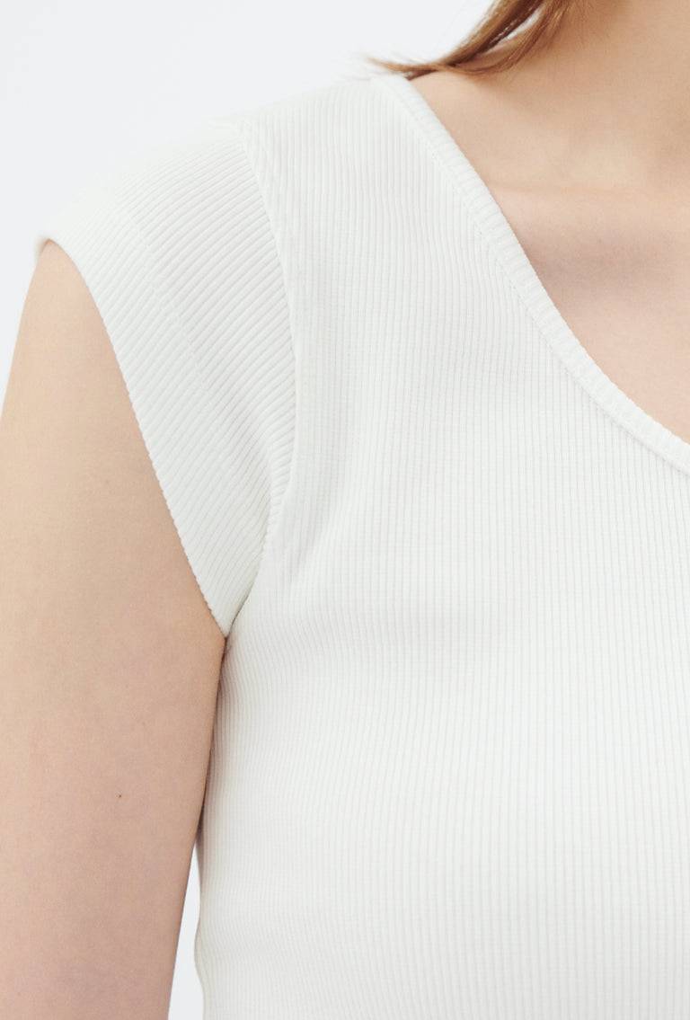 Odeeh Organic Cotton Rib T-Shirt, Milk