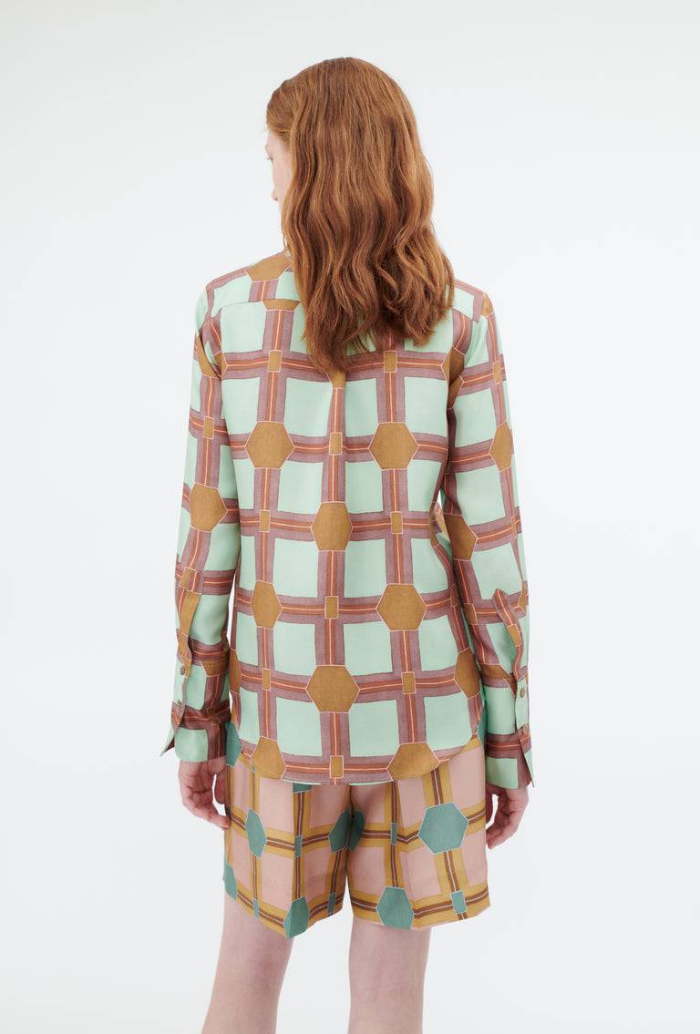 Odeeh Painted Tiles Bluse, Mint