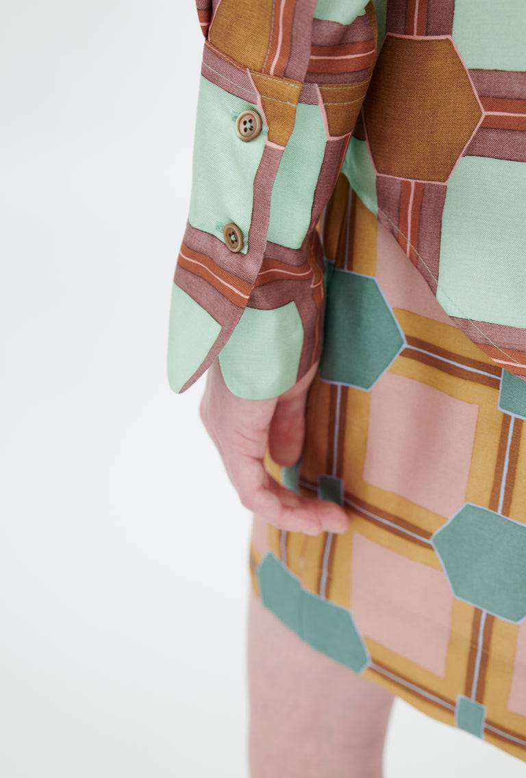 Odeeh Painted Tiles Bluse, Mint