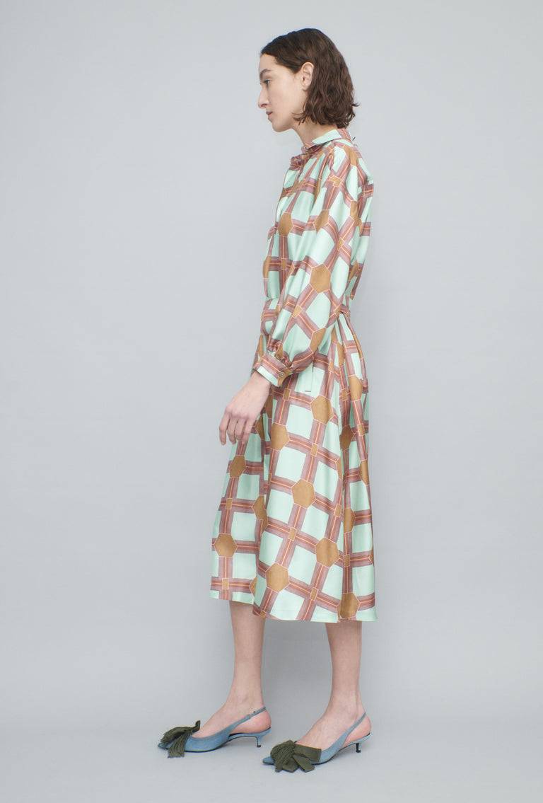 Odeeh Painted Tiles Kleid, Mint