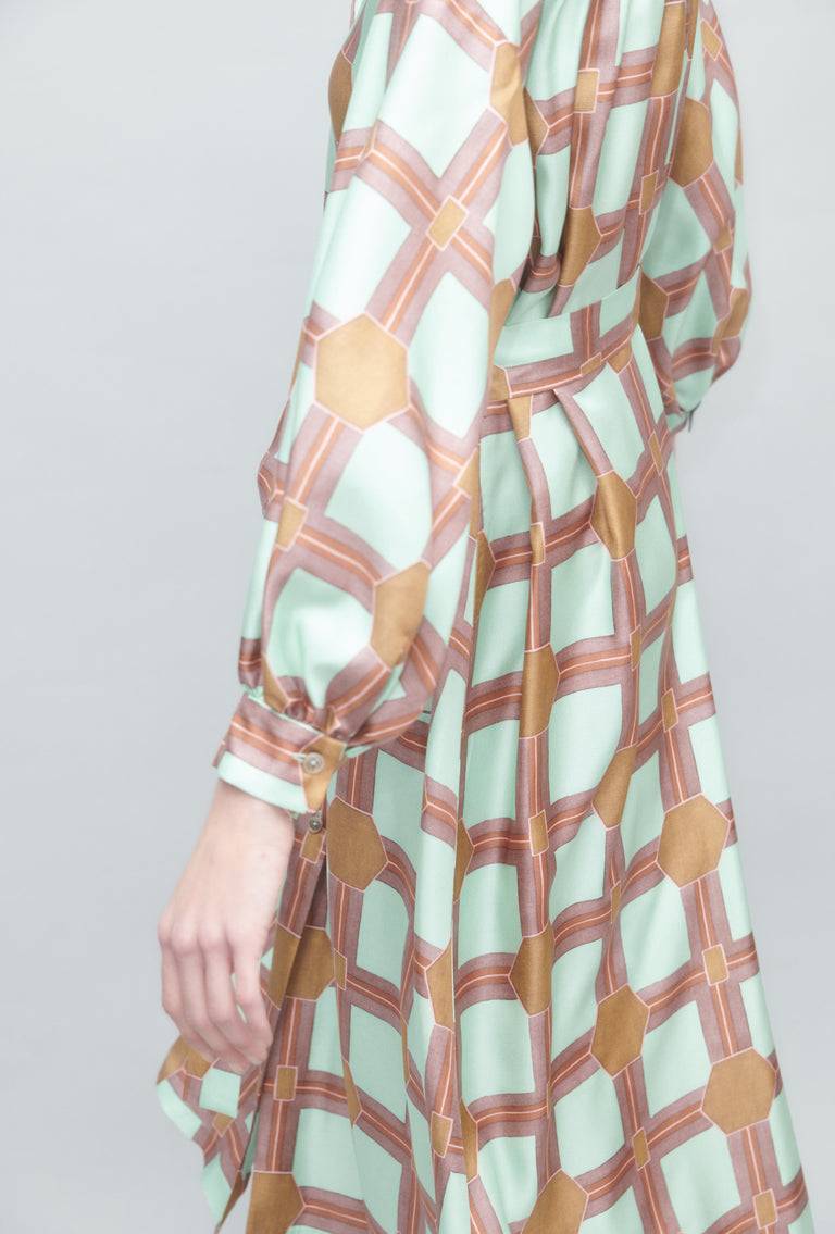 Odeeh Painted Tiles Kleid, Mint