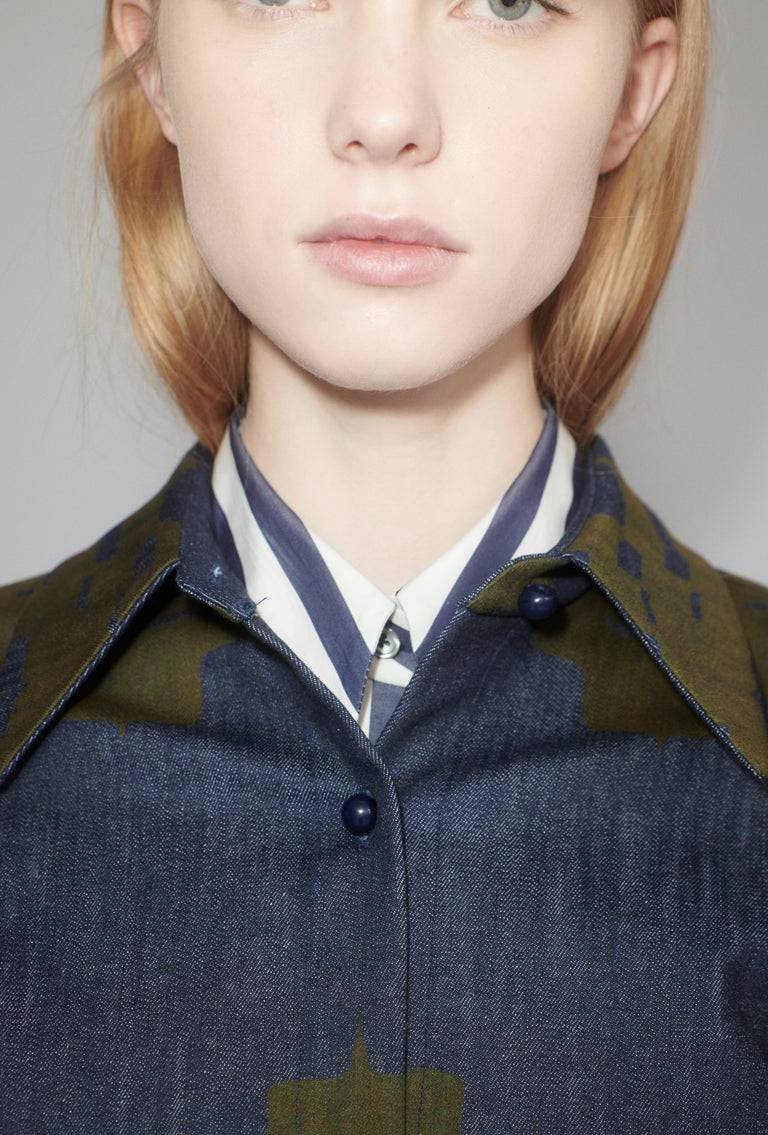 Odeeh Pigment Print Bluse, Dark Moss