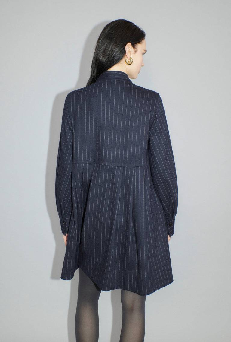 Odeeh Pin Stripe Jersey Kleid, Navy