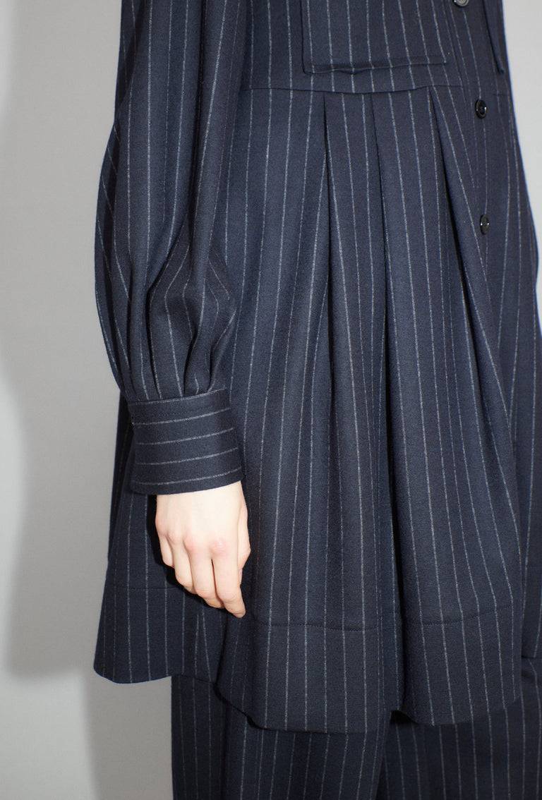 Odeeh Pin Stripe Jersey Kleid, Navy