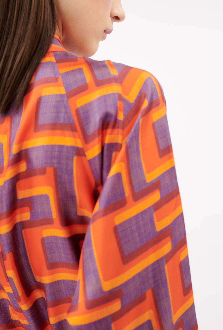 Odeeh Pop Art Maze Kleid, Glowing Orange