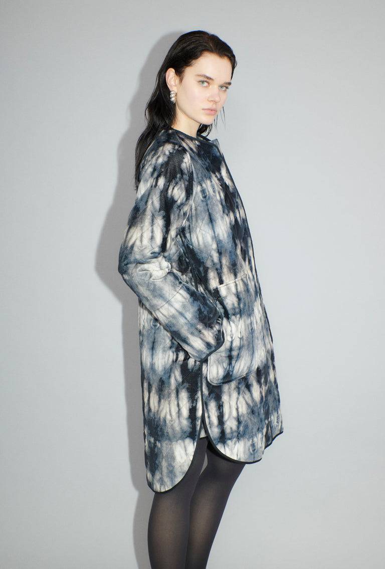 Odeeh Quilted Tie-Dye Mantel, Ink