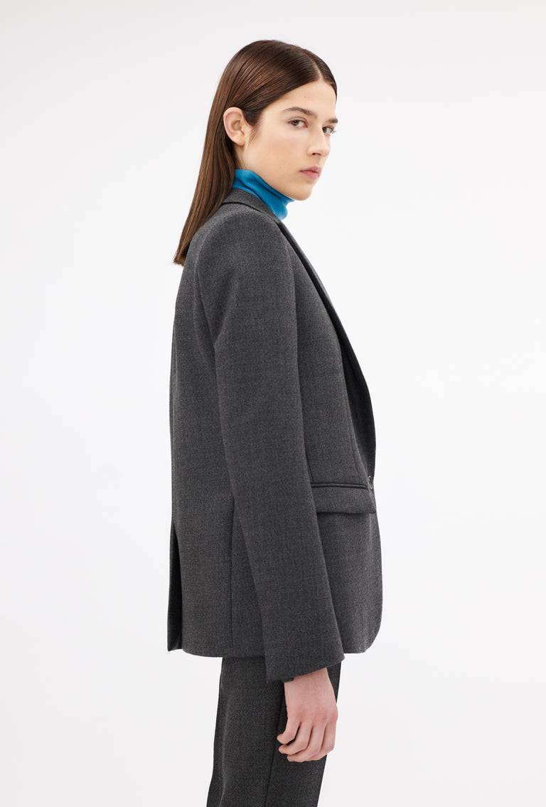 Odeeh Savile Row Wool Pique Blazer, Charcoal