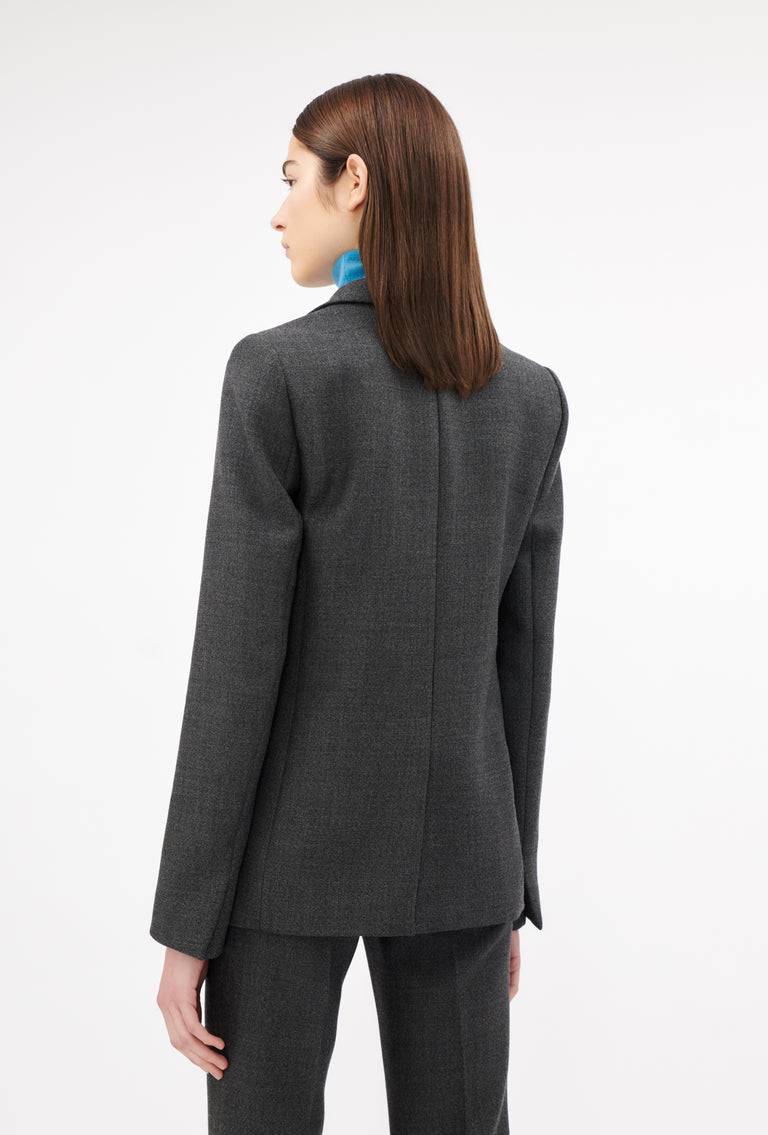 Odeeh Savile Row Wool Pique Blazer, Charcoal