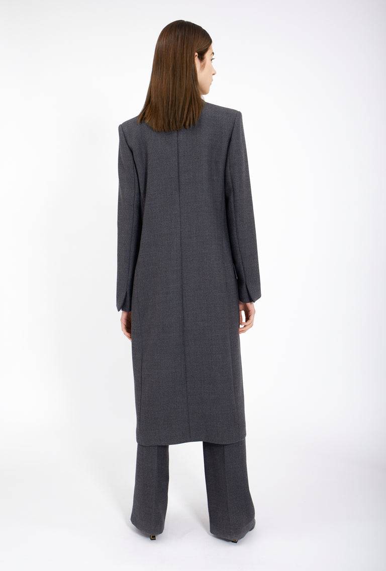 Odeeh Savile Row Wool Pique Mantel, Charcoal