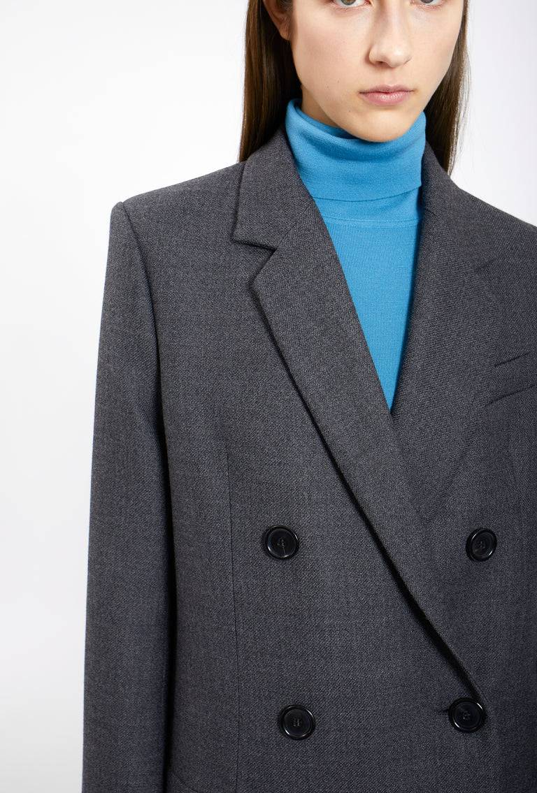 Odeeh Savile Row Wool Pique Mantel, Charcoal