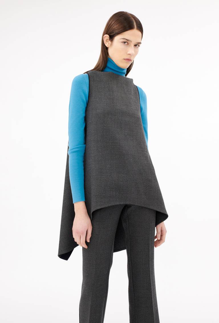 Odeeh Savile Row Wool Pique Top, Charcoal